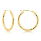 14k Yellow Gold Textured Hoop Earrings, The Spiral Collection