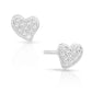 Sterling Silver Curved Heart Stud Earrings