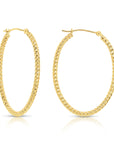 14k Yellow Gold Textured Hoop Earrings, The Twist Collection