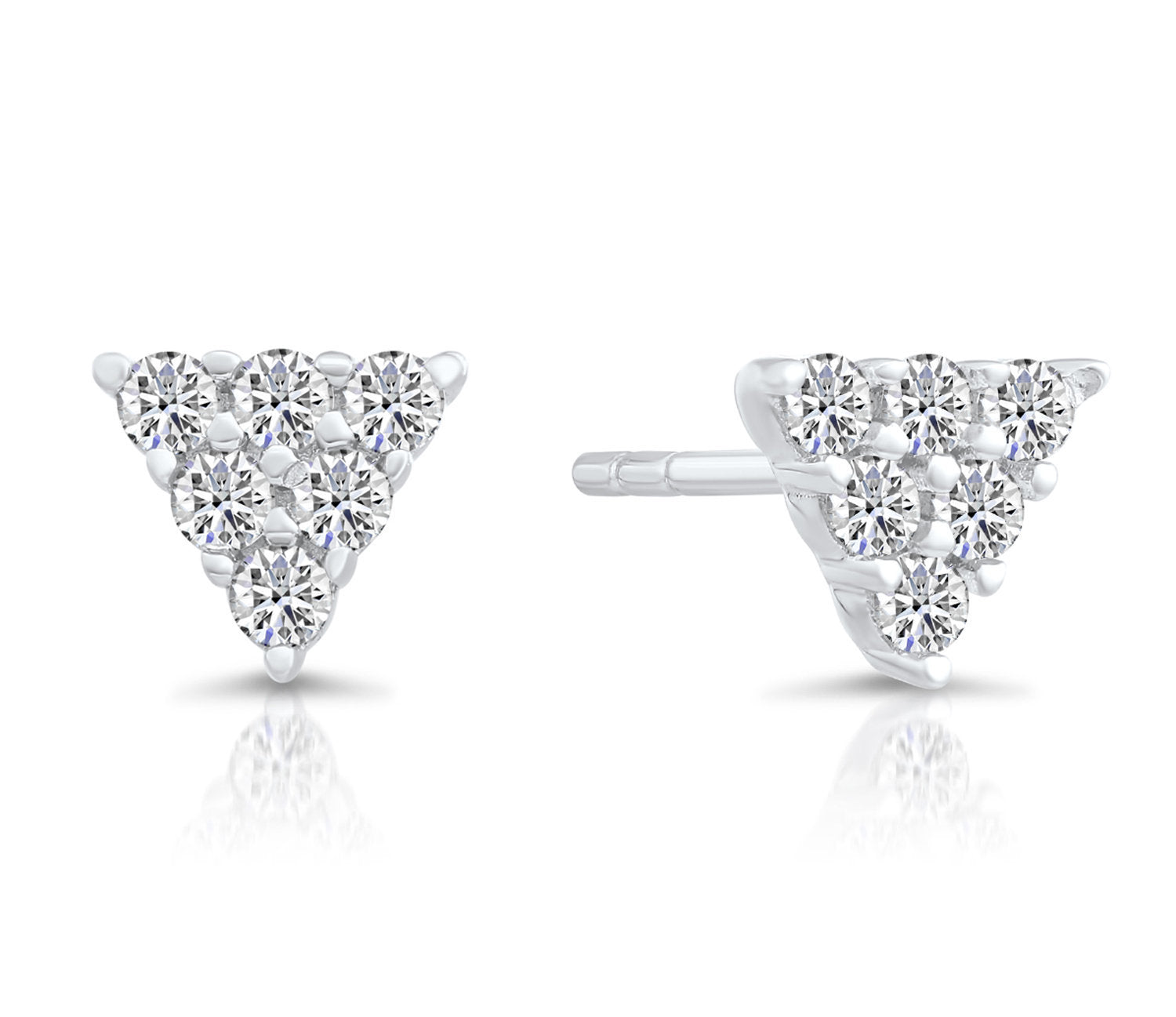 CZ Tiny Triangle Stud Earrings in Sterling Silver