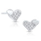 Sterling Silver Double Heart Stud Earrings