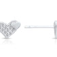 Sterling Silver Double Heart Stud Earrings