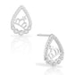 Sterling Silver Princess Crown Stud Earrings, Teardrop