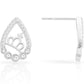 Sterling Silver Princess Crown Stud Earrings, Teardrop
