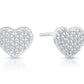 Sterling Silver Small Heart Stud Earrings, 1009
