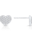CZ Small Heart Stud Earrings, 1009 in Sterling Silver
