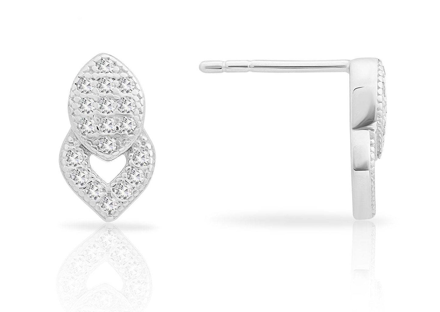 Sterling Silver Double Teardrop Stud Earrings