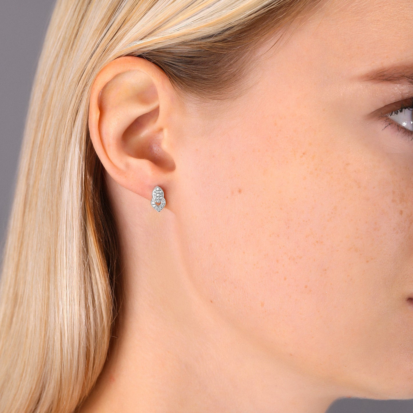 Sterling Silver Double Teardrop Stud Earrings
