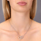 Sterling Silver Double Ring Necklace, 18 Inch