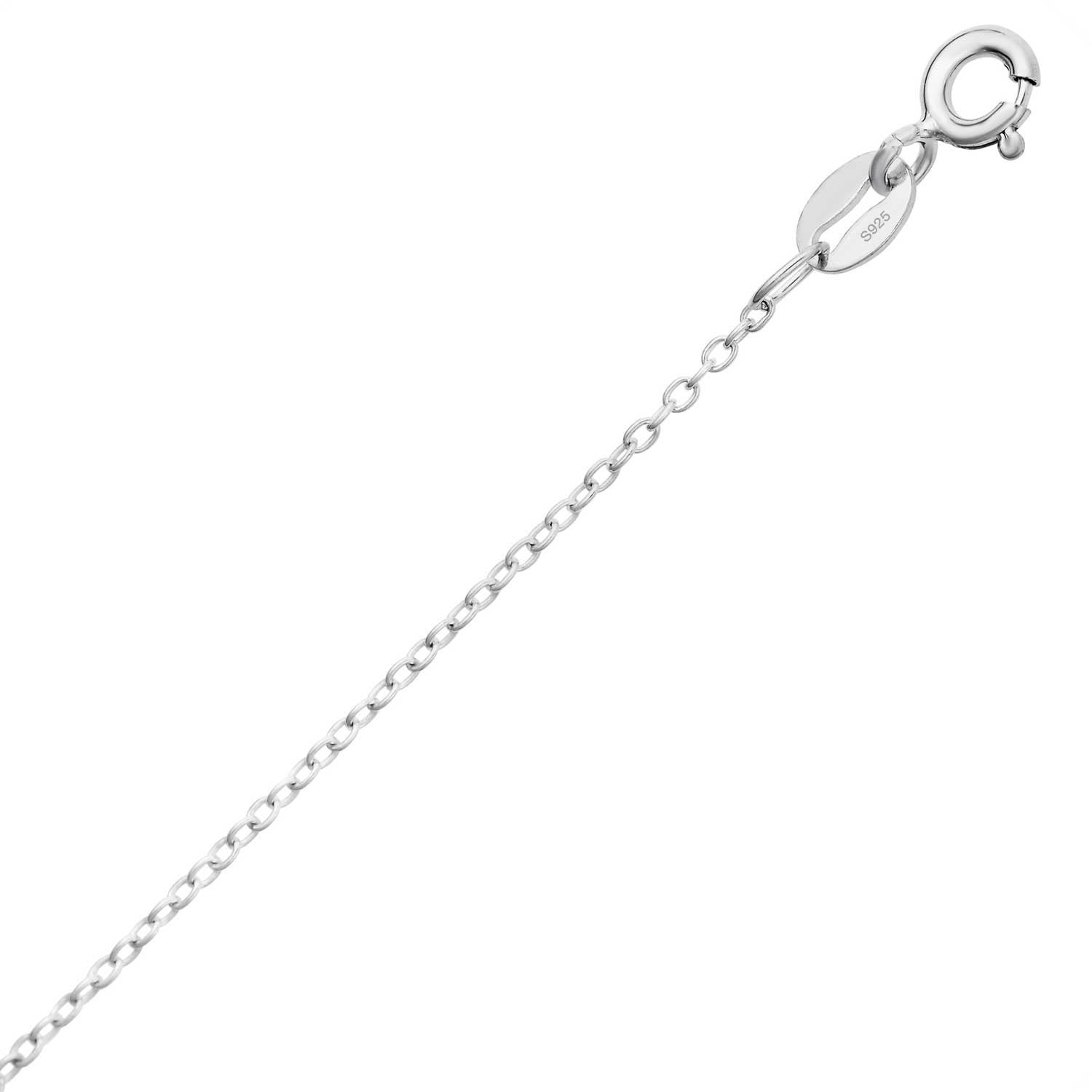 CZ Double Ring Necklace, 18 Inch in Sterling Silver