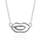 Sterling Silver Lip Shape Adjustable Chain Necklace