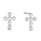 Elegant Classic Cross Stud Earrings for Girls in 14K Gold