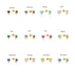 14k Yellow Gold Birthstone Halo Heart Stud Earrings