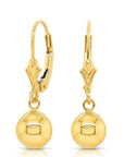 14K Yellow Gold French-back Ball Earrings