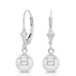 14K White Gold French-back Ball Earrings