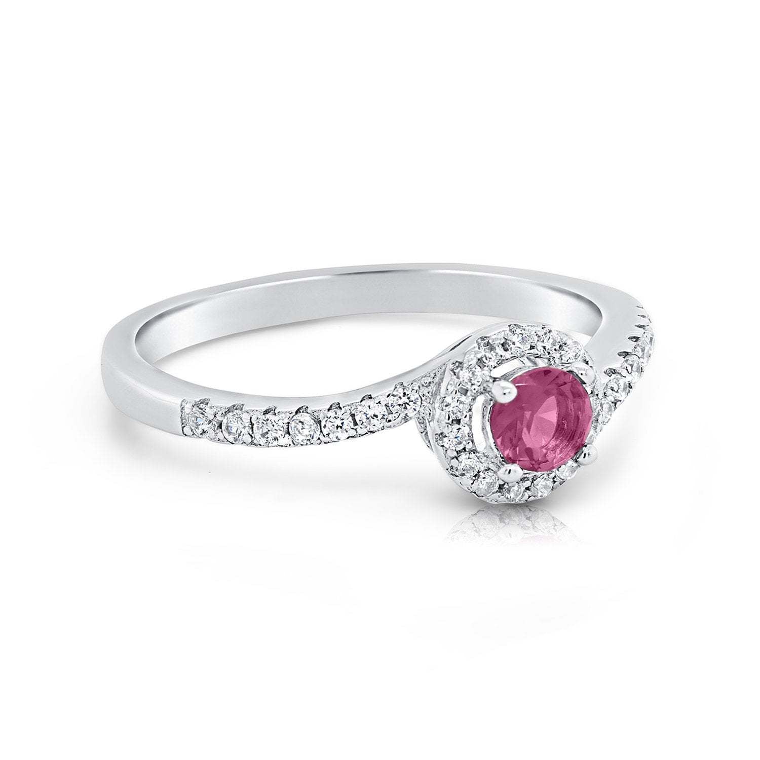 CZ Solitaire Birthstone Ring, Engagement Style in