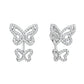 Ear Jacket Double Butterfly Stud Earrings in Sterling Silver