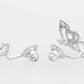 Ear Jacket Double Butterfly Stud Earrings in Sterling Silver