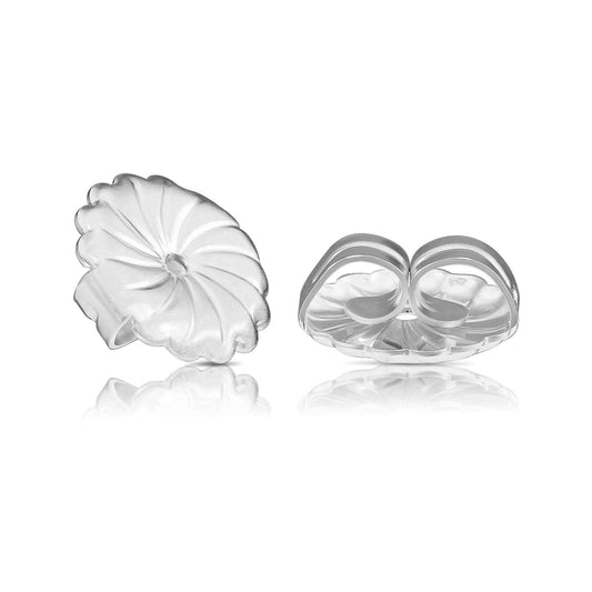 Solid 14K White Gold Backings, Super Comfortable Ear Nuts for Pushbacks and Screwbacks, 3 sizes