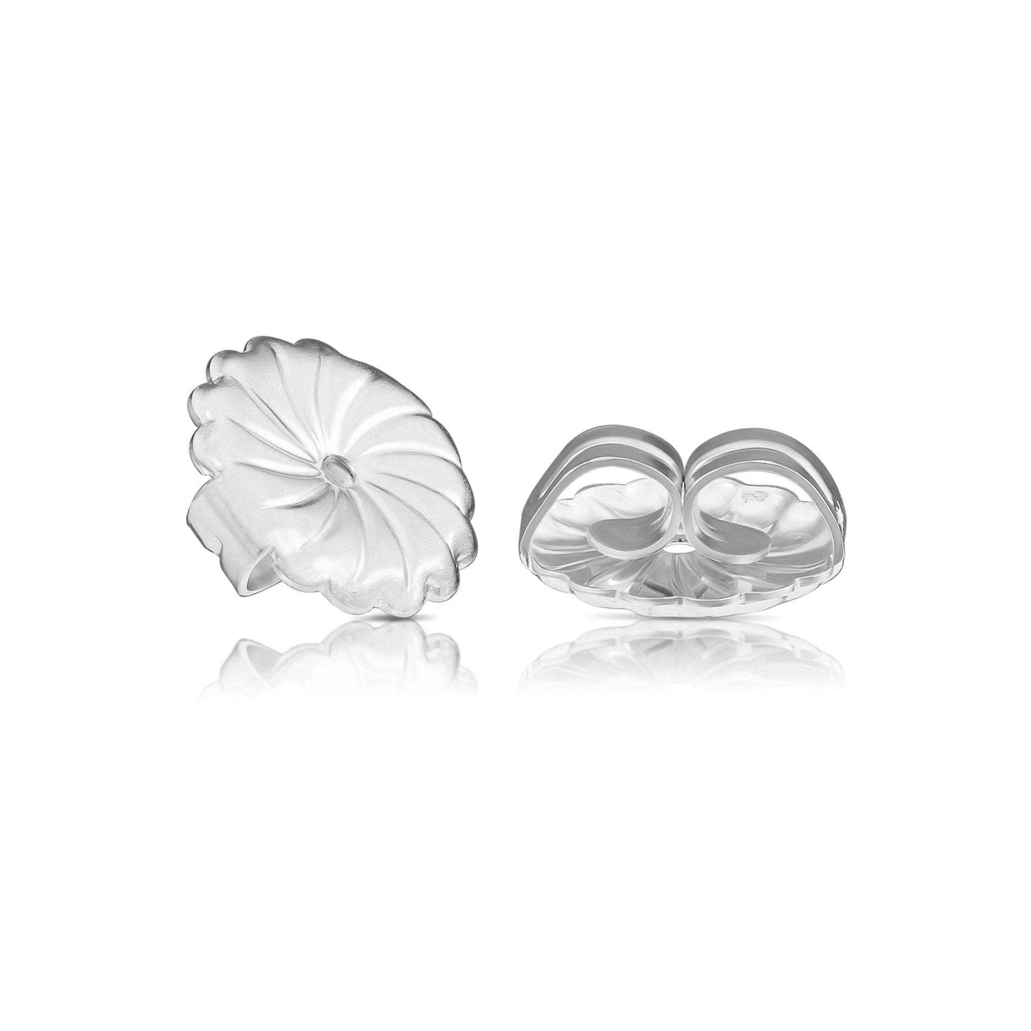 Solid 14K White Gold Backings, Super Comfortable Ear Nuts for Pushbacks and Screwbacks, 3 sizes
