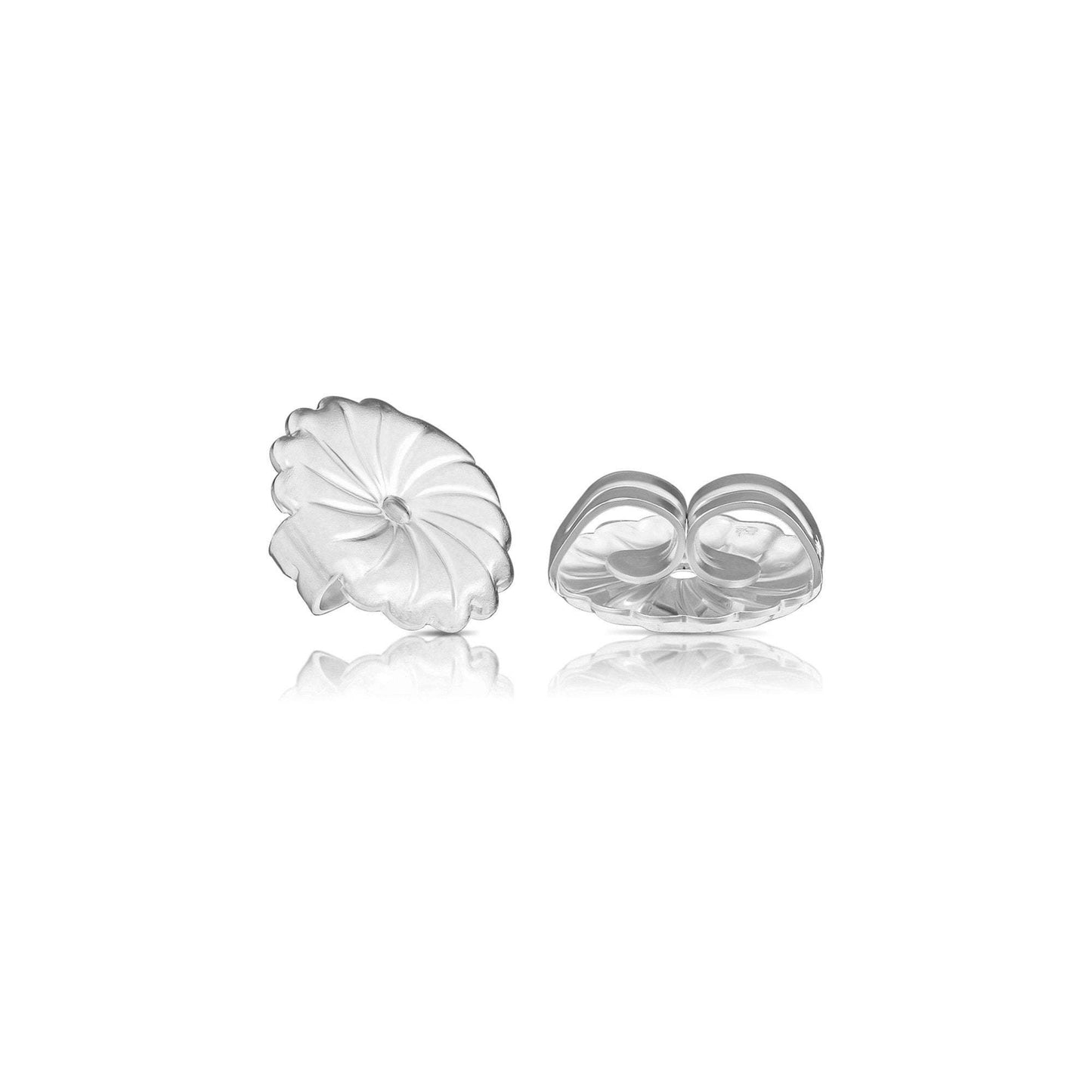 Solid 14K White Gold Backings, Super Comfortable Ear Nuts for Pushbacks and Screwbacks, 3 sizes