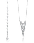 CZ Triangle Necklace in Sterling Silver