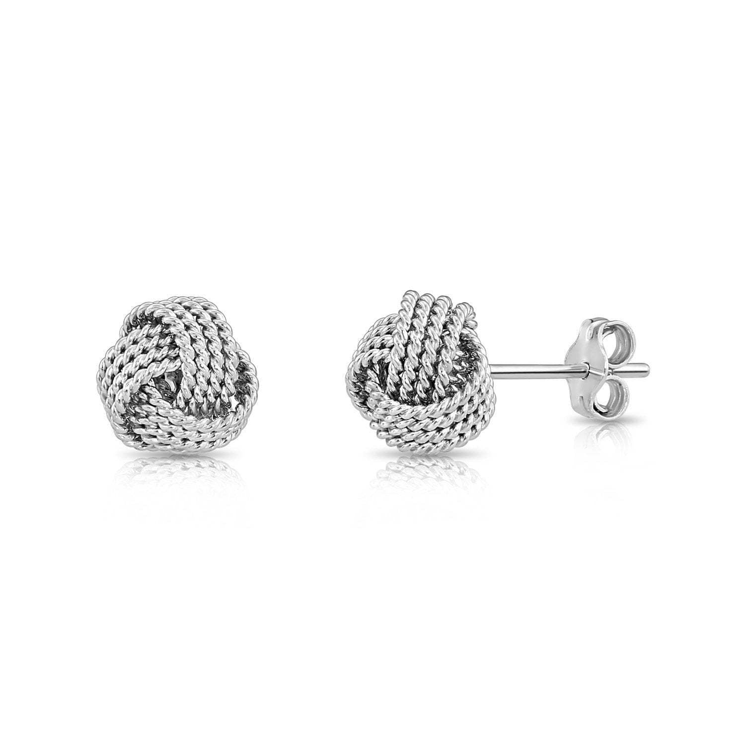 Love Knot Stud Earrings in Sterling Silver