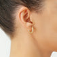 14k Yellow Gold Chunky Hoop Earrings, 3mm Thickness