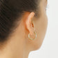 14k Yellow Gold Chunky Hoop Earrings, 3mm Thickness