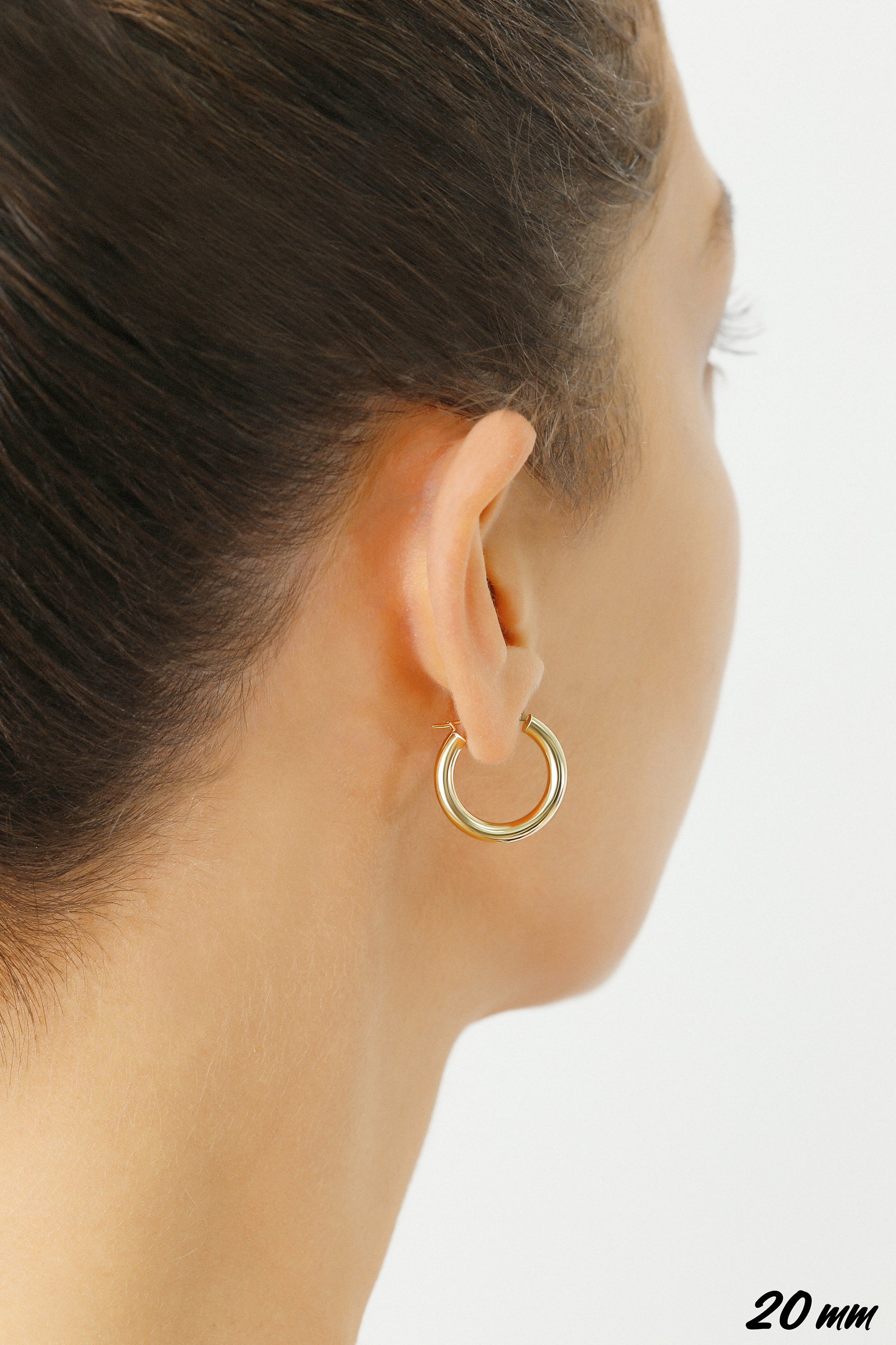 Chunky golden hoop earring with clasp | Price per piece or per pair | Gold  filled