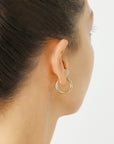 14k Yellow Gold Chunky Hoop Earrings, 3mm Thickness 