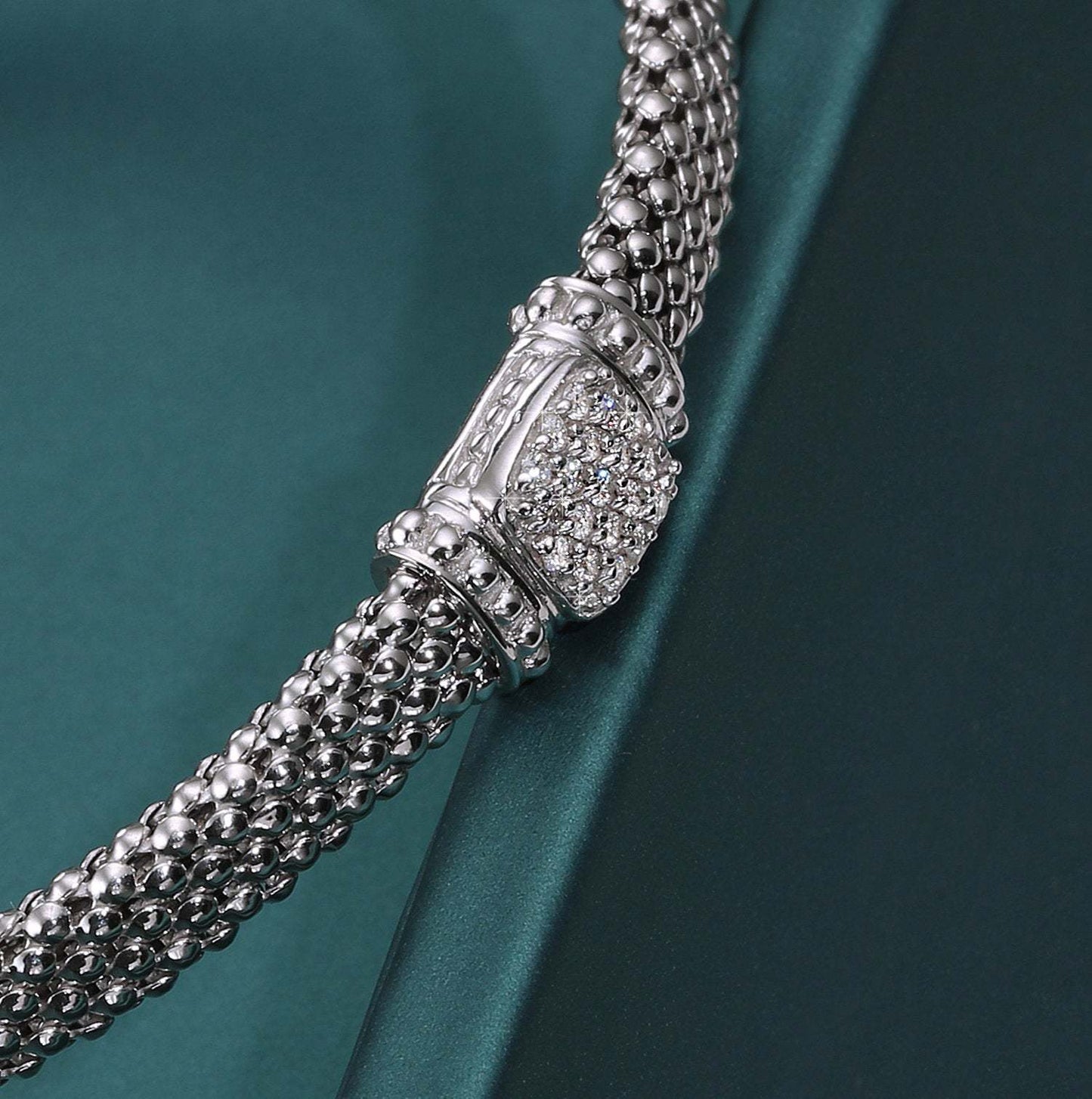 Italian Cuff Bracelet in Sterling Silver, Royal Square