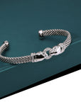 CZ Jaguar Cuff Bracelet in Sterling Silver