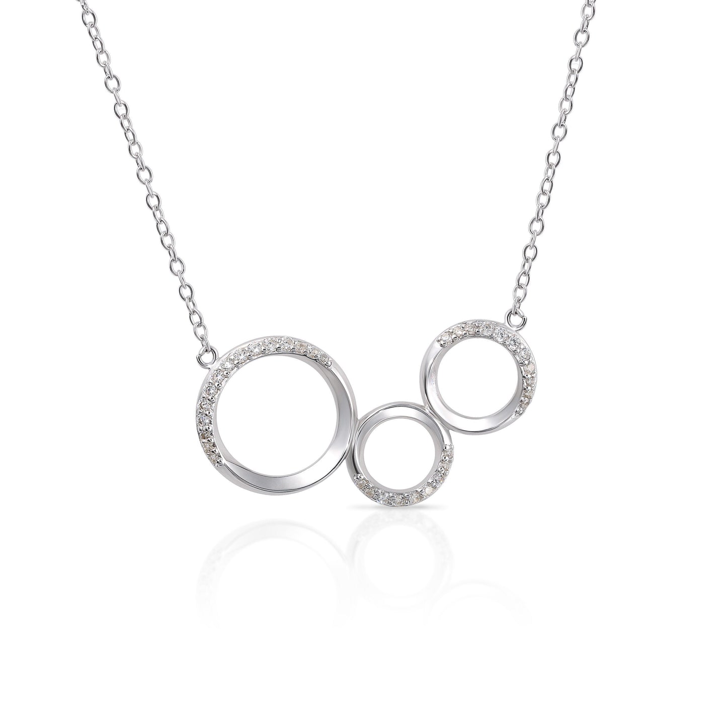 Connected Circles Necklace in Sterling Silver