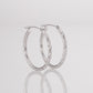 14k Gold X Pattern Diamond Cut Hoop Earrings, 1 Inch