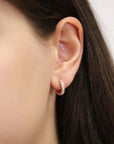 CZ Small Huggie Hoop Earrings, Gold Plated in