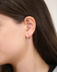 CZ Small Huggie Hoop Earrings, Gold Plated in