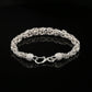 Sterling Silver Handmade Byzantine Bracelet with Hook Clasp, 9", Unisex