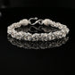 Sterling Silver Handmade Byzantine Bracelet with Hook Clasp, 9", Unisex