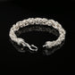 Sterling Silver Handmade Byzantine Bracelet with Hook Clasp, 9", Unisex