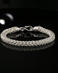 Handmade Byzantine Chain Bracelet with S-Hook Clasp, 8.75", Unisex in Sterling Silver