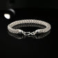 Sterling Silver Handmade Byzantine Chain Bracelet with S-Hook Clasp, 8.75", Unisex