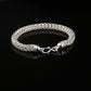 Sterling Silver Handmade Byzantine Chain Bracelet with S-Hook Clasp, 8.75", Unisex