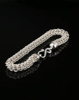 Handmade Byzantine Chain Bracelet with S-Hook Clasp, 8.75", Unisex in Sterling Silver