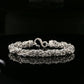 Sterling Silver Handmade Byzantine Bracelet with Unique Hook Clasp, 9", Unisex