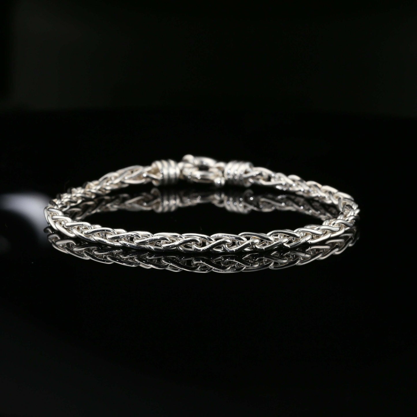 Thin Byzantine Chain Bracelet, Chainmail Jewelry in Sterling Silver, 8.5", Unisex