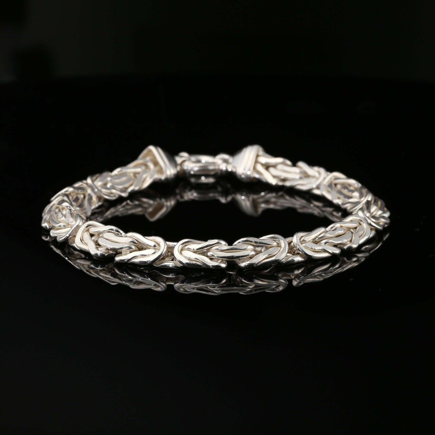 Thin Byzantine Chain Bracelet, Chainmail Jewelry in Sterling Silver, 8.75", Unisex