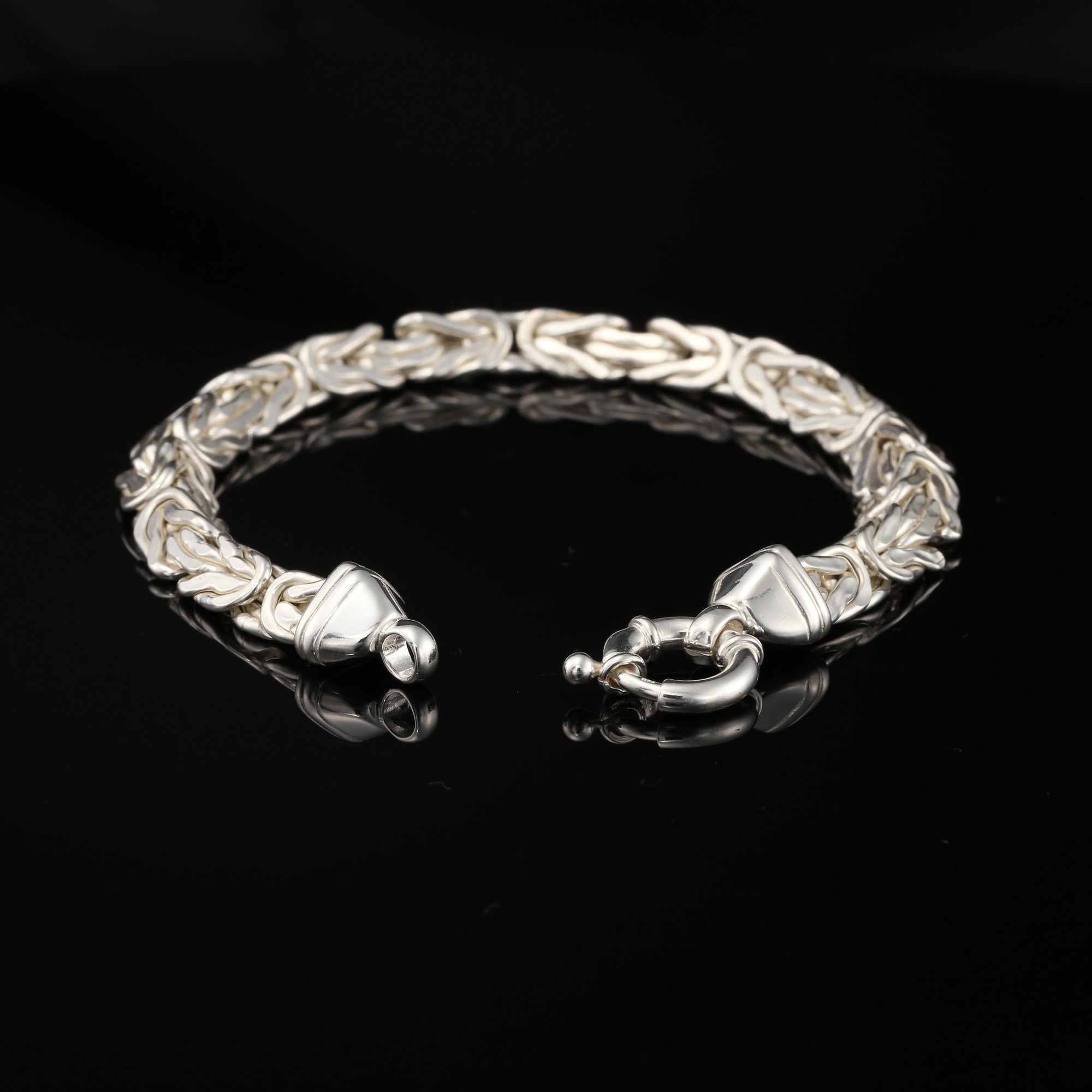 Thin Byzantine Chain Bracelet, Chainmail Jewelry in Sterling Silver, 8.75&quot;, Unisex