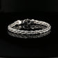 Byzantine Chain Bracelet in Sterling Silver, Lobster Lock, 8.75" Unisex