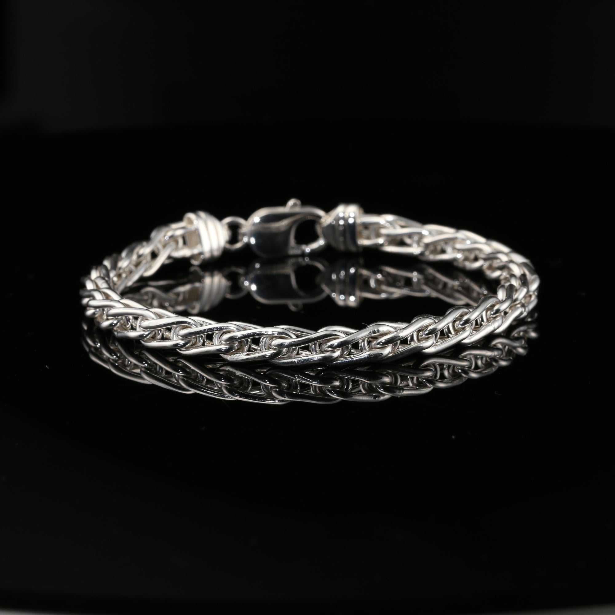 Byzantine Chain Bracelet in , Lobster Lock, 8.75&quot; Unisex in Sterling Silver